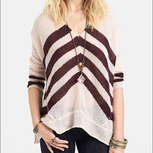 Free People Twelve Roses Alpaca Chevron Sweater XS
